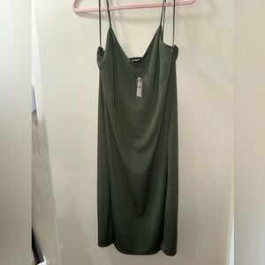 Express Green Maxi Slip Dress